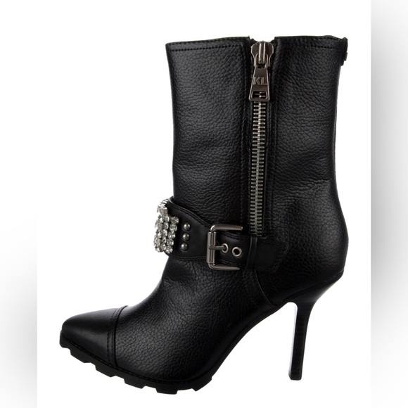 New in Box Karl Lagerfeld leather crystal embellished boots size 8.5 - Picture 2 of 7